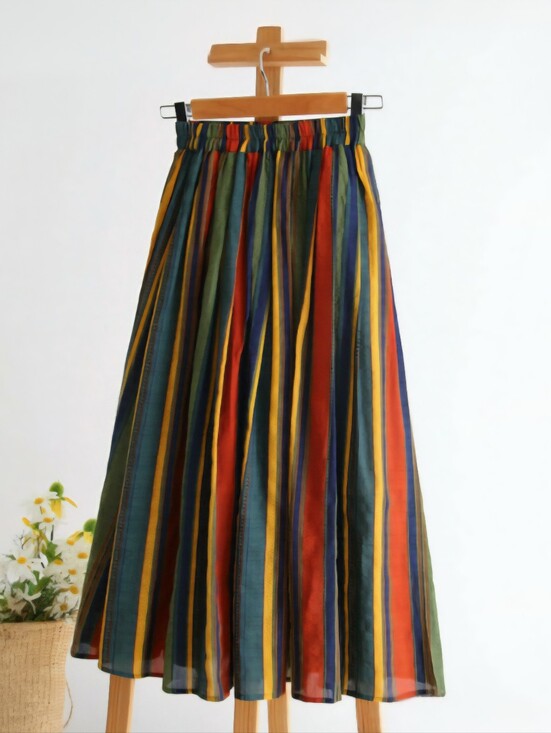 Nouyida Dresses & Skirts - Colorful Multi-Stripe Maxi Skirt